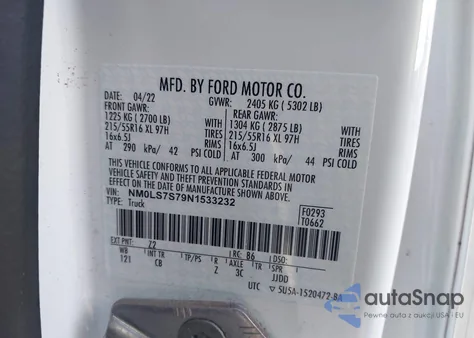 2022 Ford Transit Connect Xl from USA, damaged, VIN NM0LS7S79N1533232
